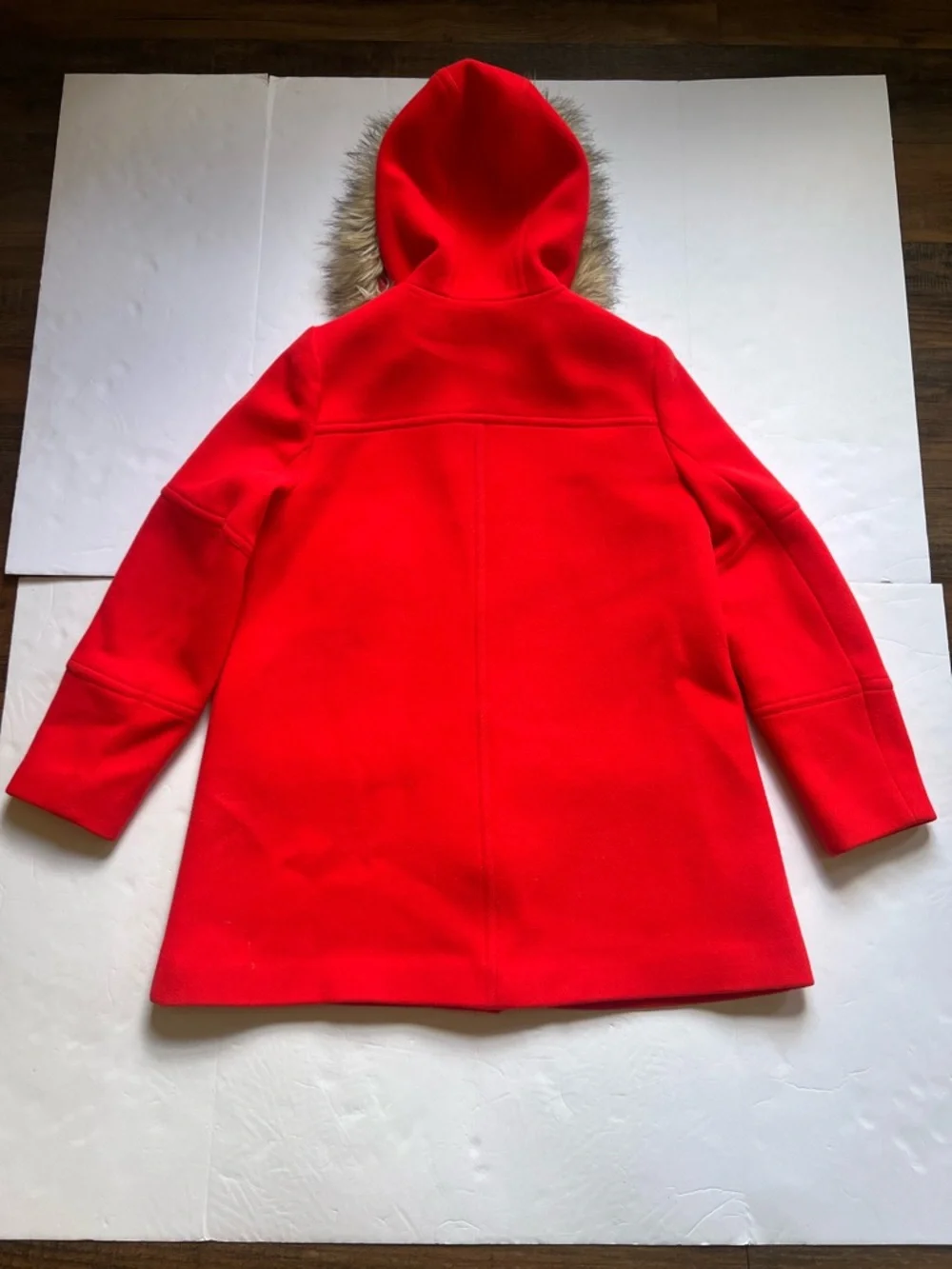 J CREW CHATEAU PARKA IN ITALIAN STADIUM CLOTH WOOL COAT RED- Size 16 - Picture 11 of 13